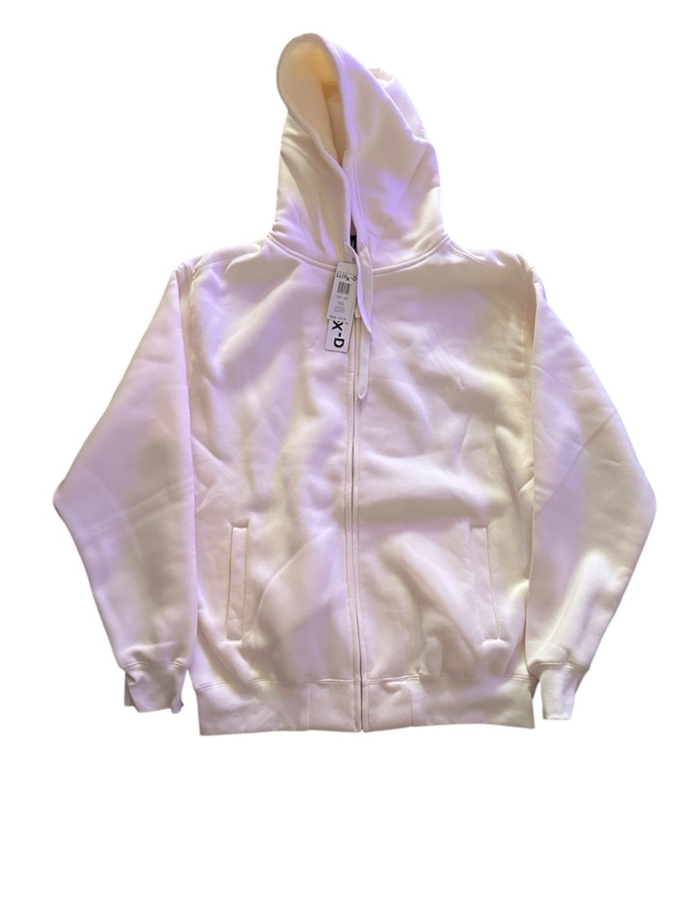 Luxx-D Cream Zip Up Hoodie Size 3XL & 4XL